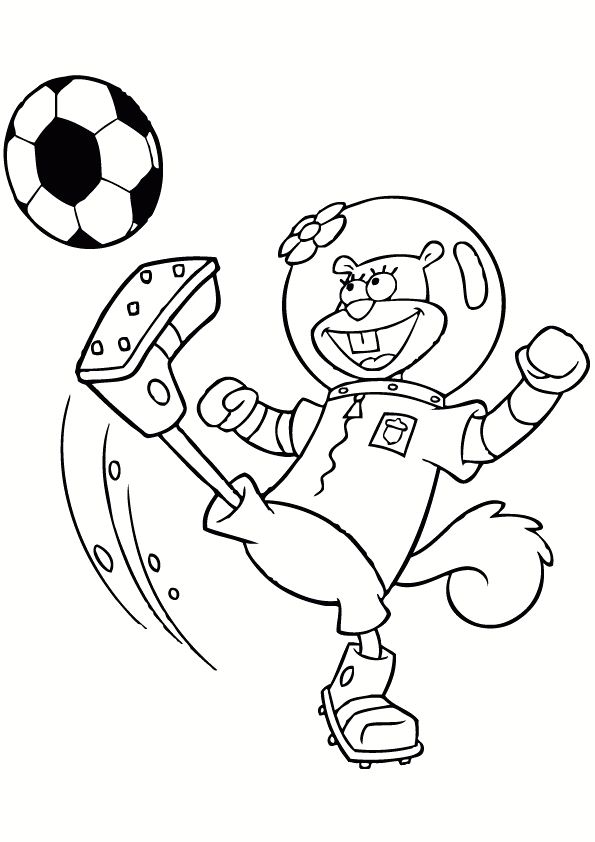 363 Cartoon Spongebob Soccer Coloring Pages with disney character
