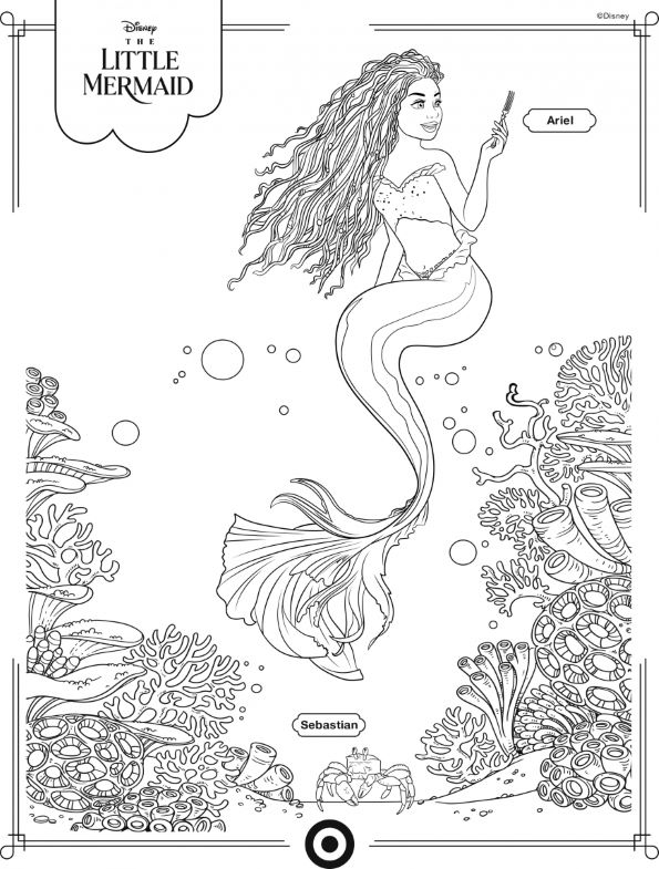 Kids n fun Kleurplaat Little Mermaid 2023 Ariel 2023