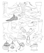 kleurplaat Schoenen uit 1500