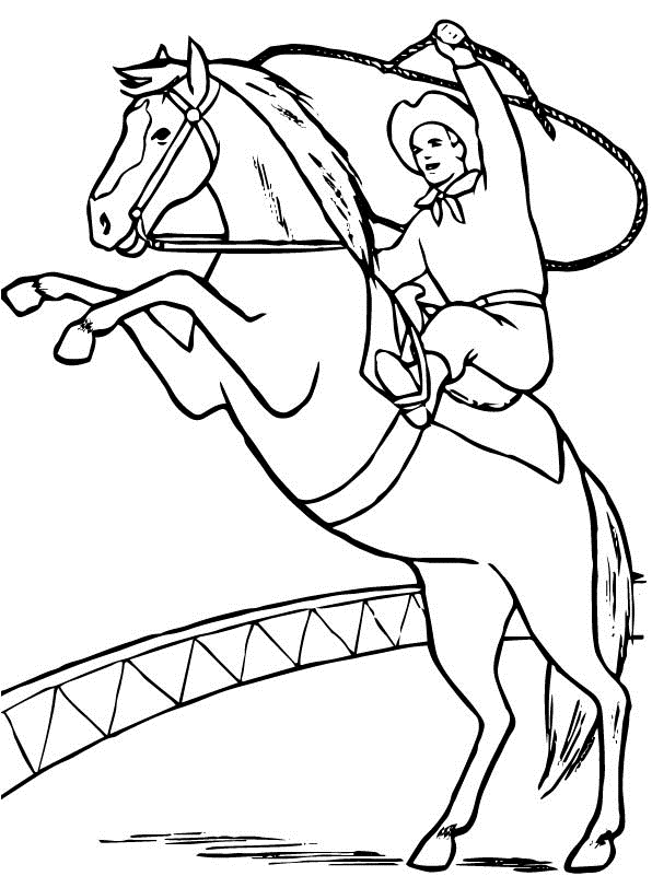 kleurplaat cowboy met paard • kidkleurplaatnl