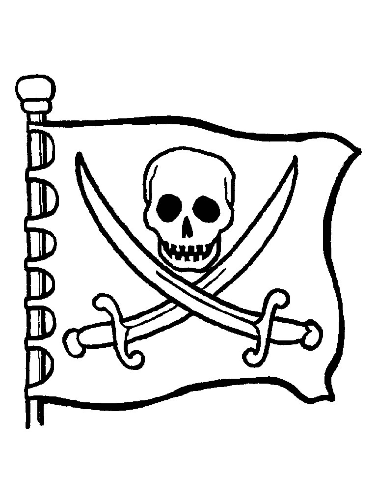 stam huisvrouw poeder Kids-n-fun | Kleurplaat Piraten Piraten vlag met doodshoofd