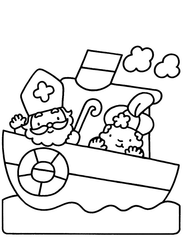 Penelope kern Recreatie Kids-n-fun | Kleurplaat Stoomboot van Sinterklaas stoomboot