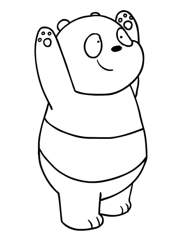 Kids-n-fun | Kleurplaat Wat beren leren (we bare bears) panda