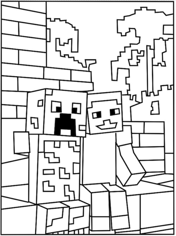 Betere Kids-n-fun | Kleurplaat Minecraft Minecraft XB-09